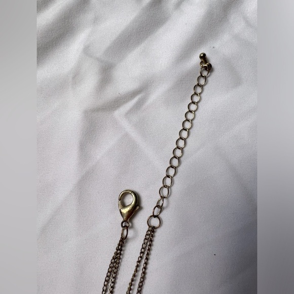 Gold tone long necklace with multi-color tassel - Picture 8 of 8